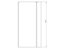 Kado Lux Fixed Shower Screen Panel and Ceiling Support 1200mm Chrome