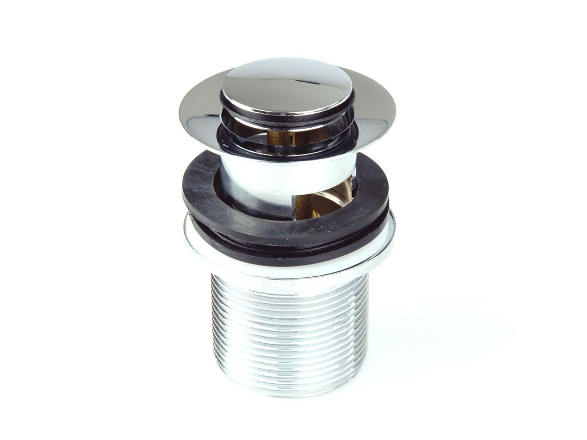 Mizu Plug & Waste 32/40mm x 80mm Push/Plug with Overflow Chrome