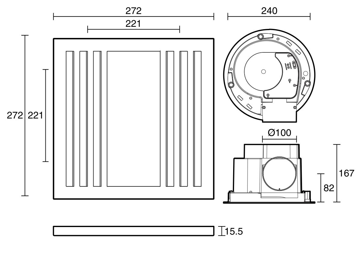 Kado Lux 200 Exhaust Fan White from Reece