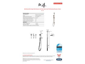 Specification Sheet - Milli Mood Edit Single Rail Shower with Wall Water Inlet PVD Brushed Bronze (3 Star)
