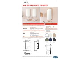 Specification Sheet - ADP Quinn by Alisa & Lysandra 1 Door Shave Cabinet 490 x 940