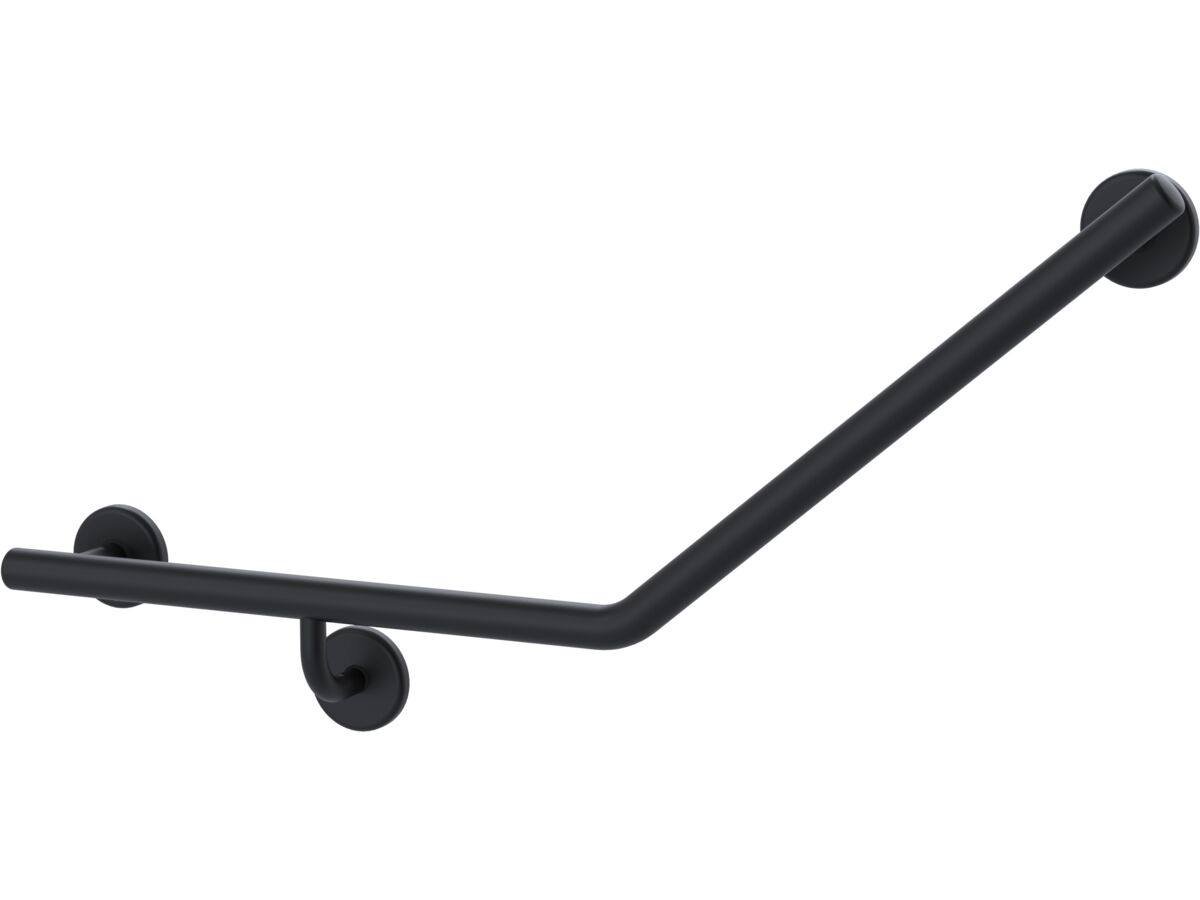 Mizu Drift 450 x 450 x 40 Degree Ambulant Toilet Grab Rail - Left Hand Matte Black