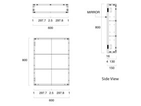 Posh Solus Mirror Cabinet 600 x 800mm Silk Gloss