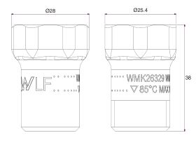 Technical Drawing - Floodguard Shut Off Valve 15mm Lead Free