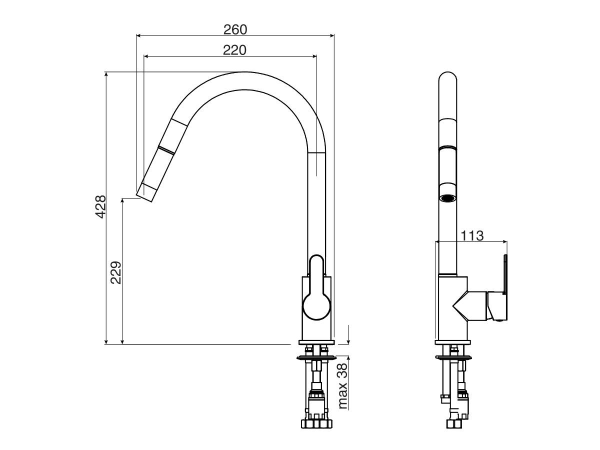 Mizu Soothe Sink Mixer Tap with Pullout Spray Chrome (4 Star) from Reece