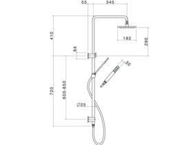 Caroma Rail Shower with Overhead Chrome