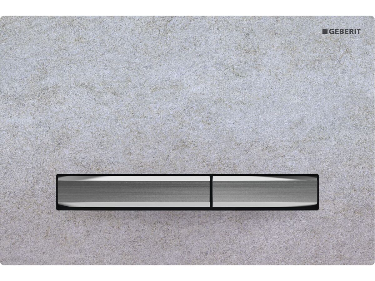 Geberit Sigma50 Dual Flush Button Concrete Look/Chrome from Reece