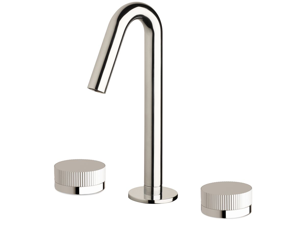 Milli Pure Basin Set with Linear Textured Handles Chrome (5 Star)