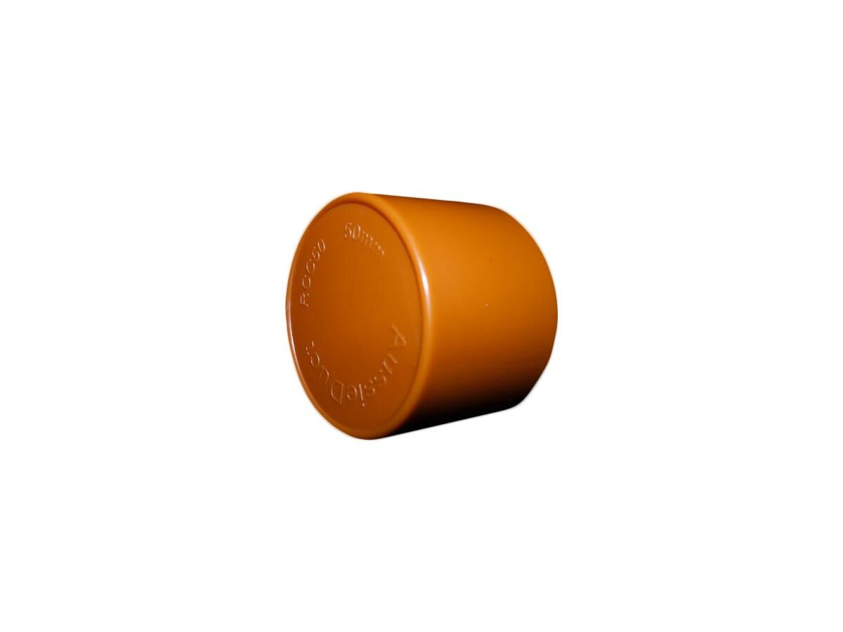 Orange Conduit End Cap 50mm from Reece