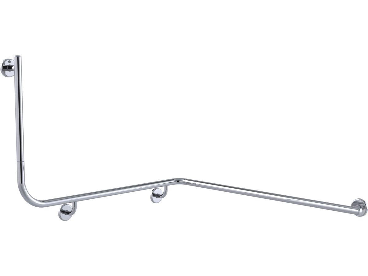 Mizu Drift 1110 x 1030 x 600 x 90 Degree Accessible Grab Rail Modular Right Hand Polished Stainless Steel