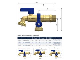 Arco Double Grifo Tap with Non Return Valve Male 20mm Lead Free