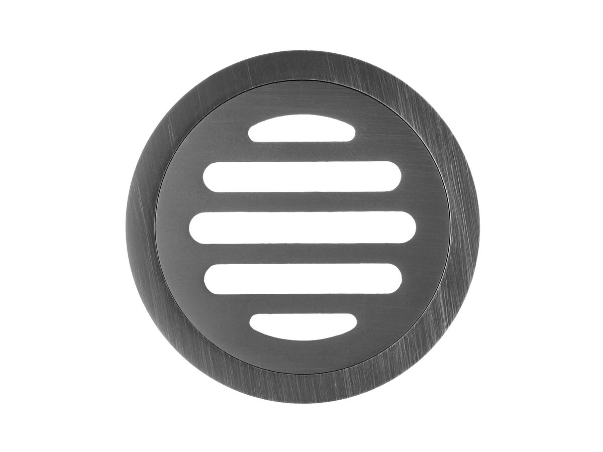 Mizu Drift Brass Trapscrew Grate Round 80mm Brushed Gunmetal