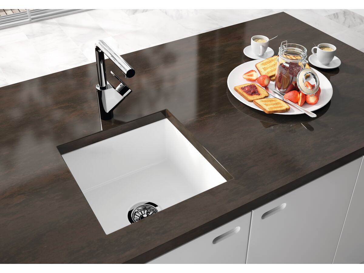 Memo Harper Single Bowl Inset/Undermount Sink 462mm Fireclay from Reece