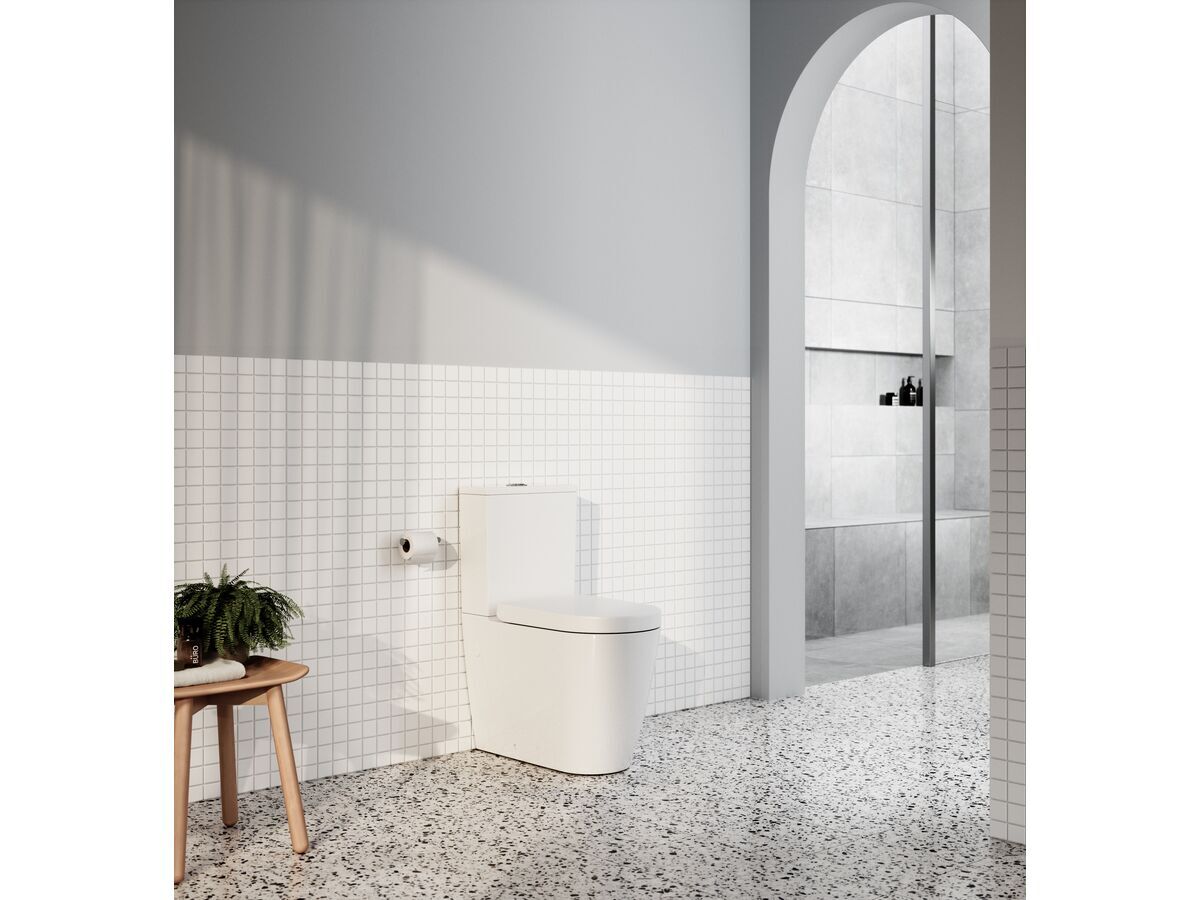 Kado Lux Close Coupled Back to Wall Overheight Back Inlet Toilet Suite with Soft Close Quick Release Seat White (4 Star)