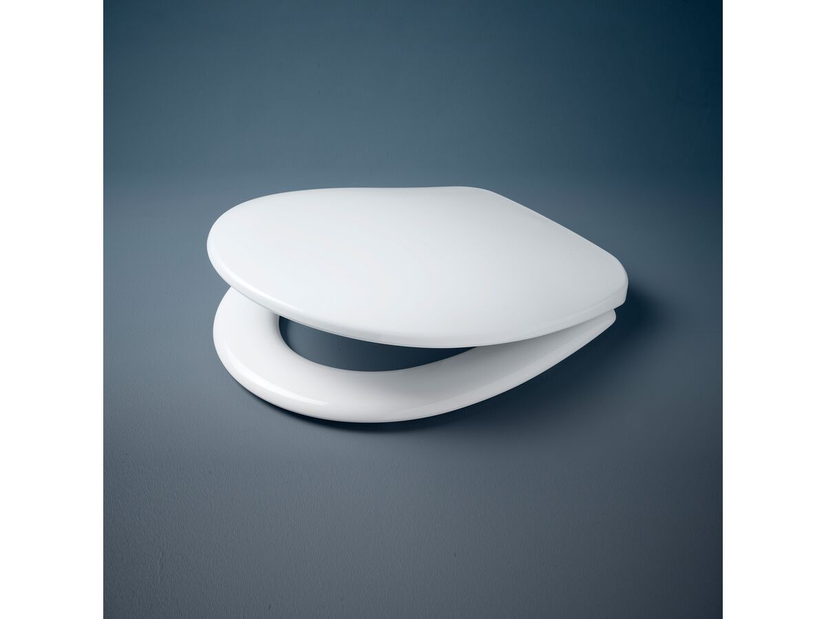 Caroma Profile Toilet Seat Plastic Hinge White from Reece