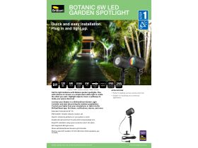 Specification Sheet - Brilliant Botanic 6W IP68 Garden Spot Light