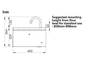 Knee Operated Basin, Pre Plumbed Complete