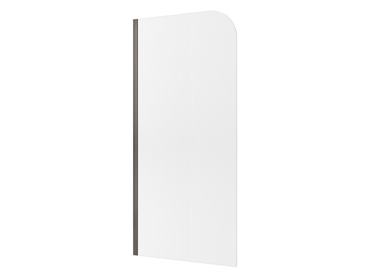 Hero - Kado Lux Frameless Curved Left Fluted Panel with Wall Channel 1000mm Brushed Gunmetal