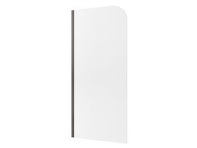 Hero - Kado Lux Frameless Curved Left Fluted Panel with Wall Channel 1000mm Brushed Gunmetal