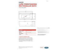 Technical Guide - Kado Lure Freestanding Rectangle Bath White 1750