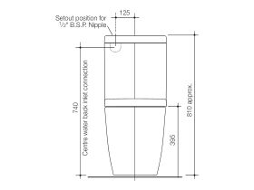 Caroma Cube Wall Faced Close Coupled Universal Trap Back Entry Toilet Suite Soft Close Seat White (4 Star)