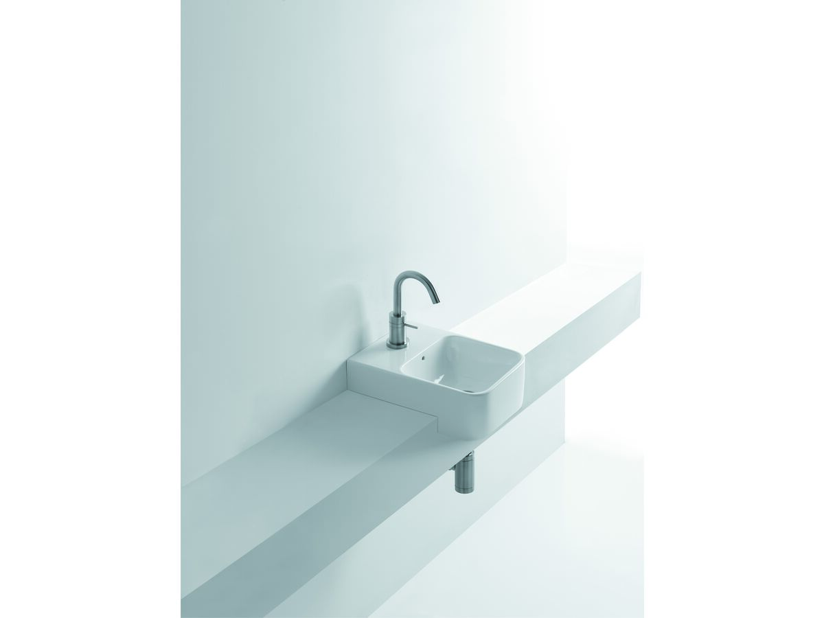AXA Sheer Semi Recessed Basin 1 Taphole 350 x 350mm White