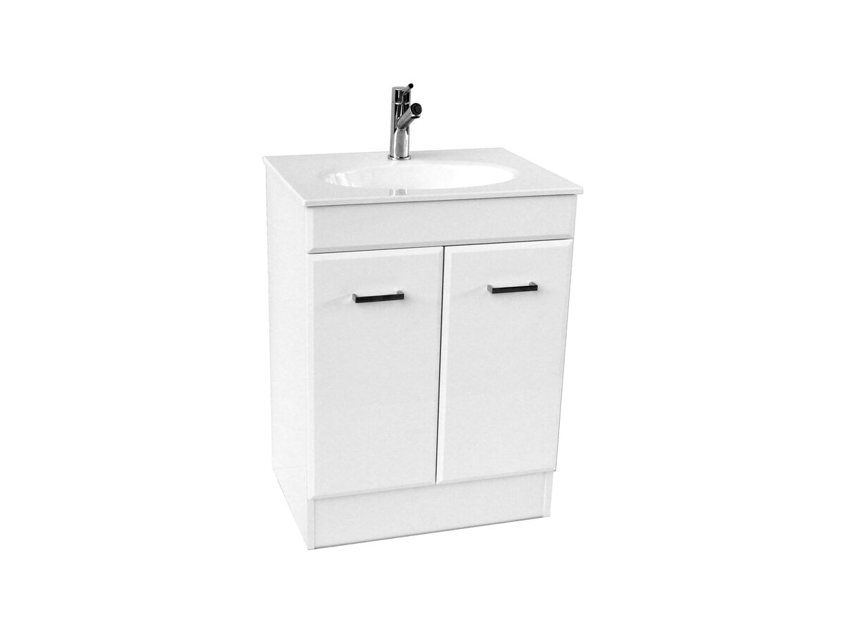 Posh Bristol 610mm x 470mm Vanity Unit with Kick 2 Doors White from Reece