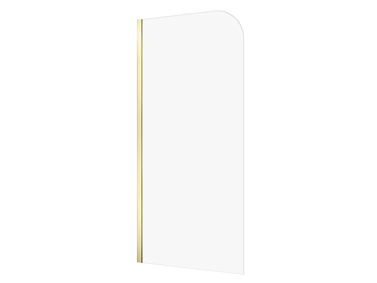 Hero - Kado Lux Frameless Curved Panel with Wall Channel Clear Glass 1000mm Brushed Brass