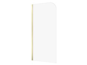 Hero - Kado Lux Frameless Curved Panel with Wall Channel Clear Glass 1000mm Brushed Brass