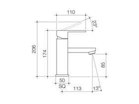 Quatro Basin Mixer Loop Chrome (6 Star)