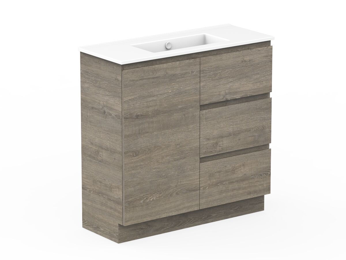 Posh Domaine Plus 900mm Ensuite Floor Mount Vanity Unit Ceramic Top