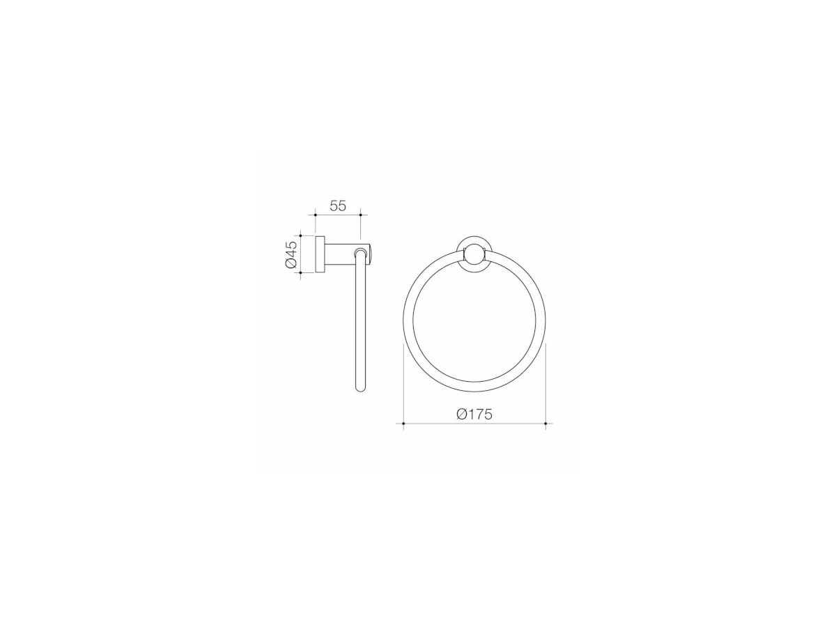 Caroma Cosmo Towel Ring (Metal) Black from Reece