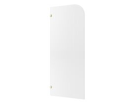 Hero - Kado Lux Frameless Curved Left Fluted Panel with Wall Clips 900mm Brushed Brass