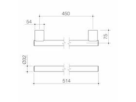 Caroma Opal Support Rail Straight 450mm Bright Chrome finish from Reece