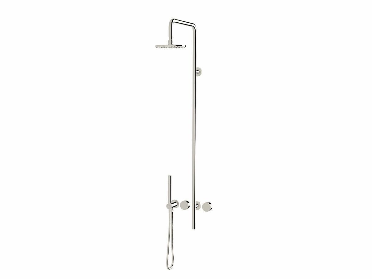 Milli Pure Progressive Shower Mixer Column System with Hand Shower Right Hand Chrome Plated