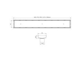 Phoenix V Channel Drain TI 75 x Various Lengths Outlet 45mm