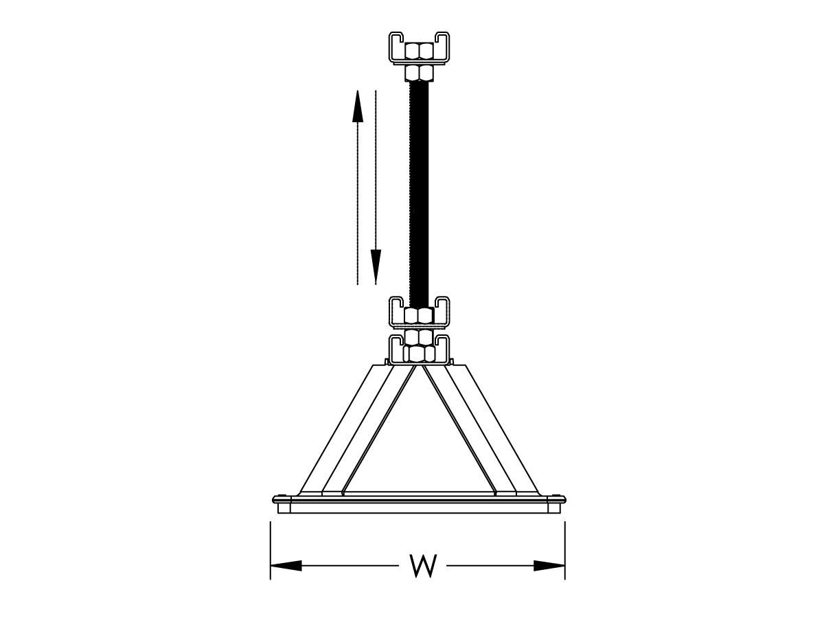 Caddy Pyramid Strut Adj 16" (400mm)