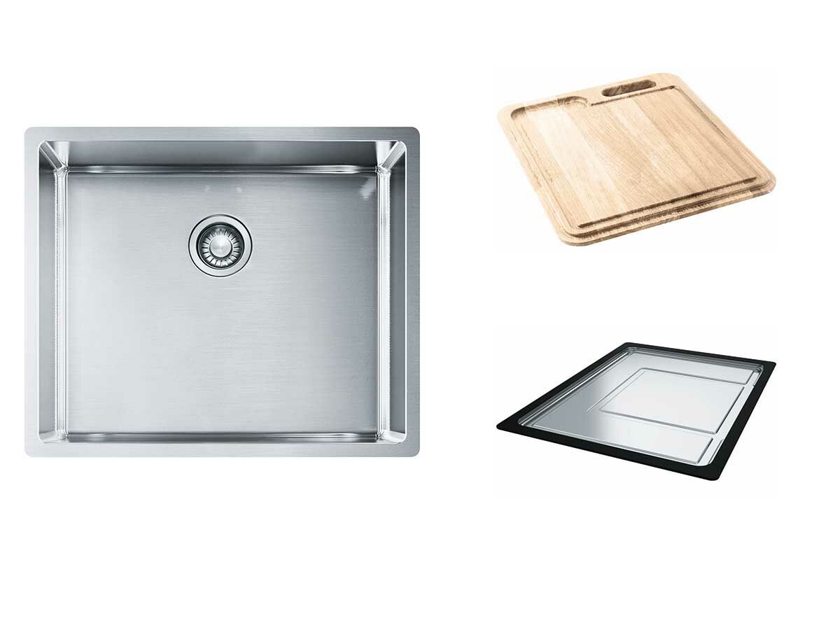 Franke Bow BXX21050 Single Bowl Inset/Undermount/Flushmount Sink Pack Type 1 Stainless Steel