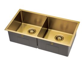 Supporting Image - Memo Zenna Double Bowl Sink Stainless Steel Nanoplated Brass
