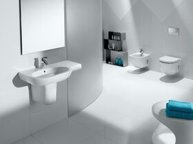 Roca Meridian Wall Basin Left Hand Bowl with Overflow 750mm 1 Taphole White