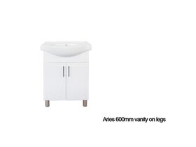 Aries Semi Recessed Vanity Unit VC Bowl Solid Door 600 White