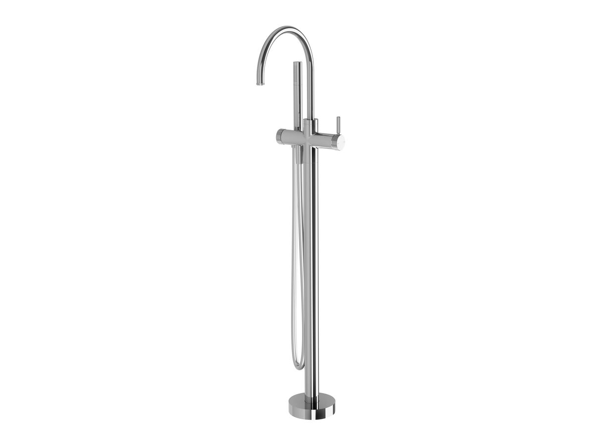 Hero - Milli Etch Floor Mounted Bath Mixer with Handshower Chrome