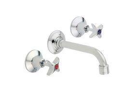 Wall Mounted Sink Set with Fixed Spout