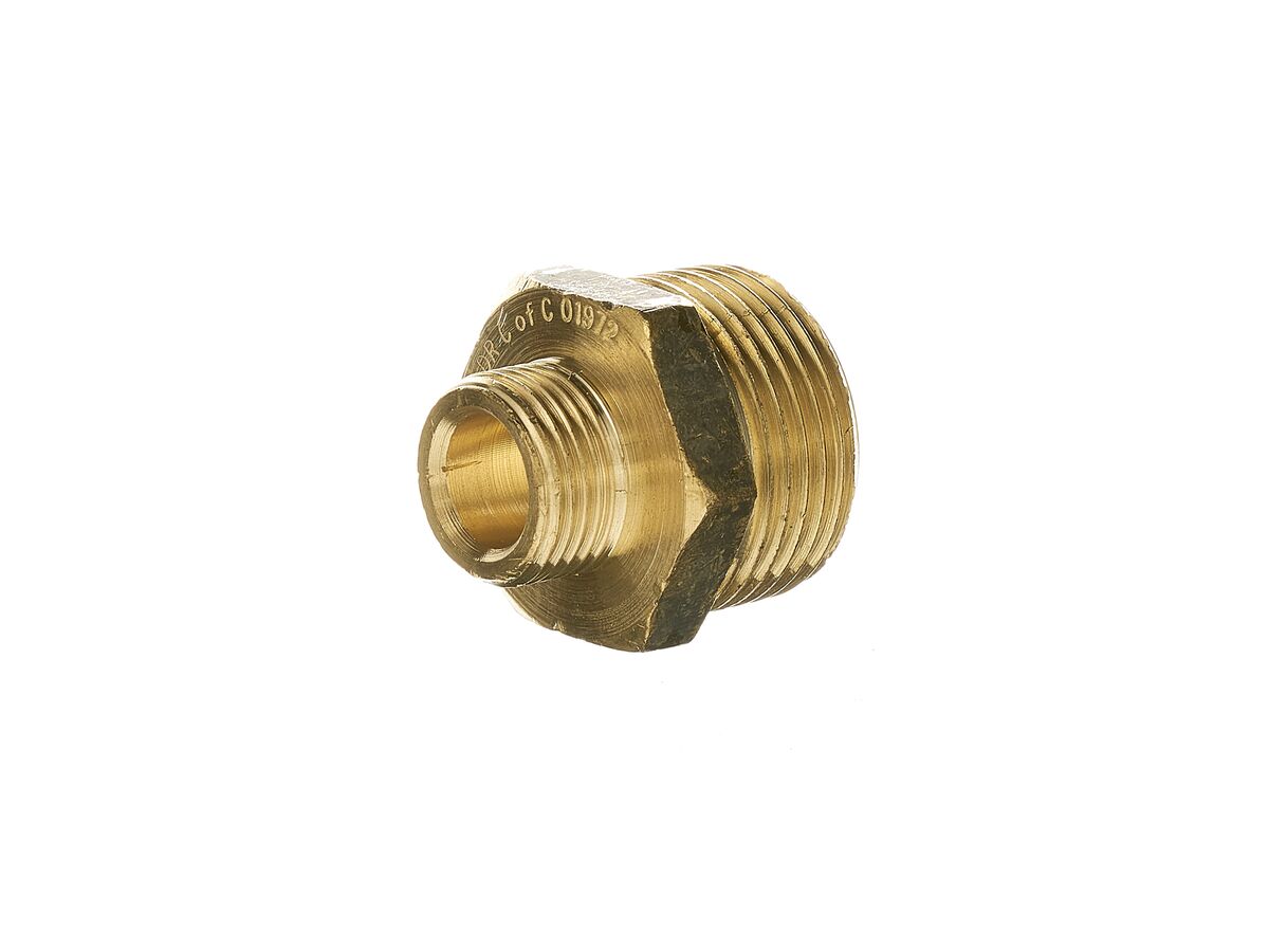 Nipple Hex Reducing Brass 20mm x 10mm
