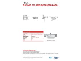 Technical Guide - Roca The Gap Semi Recessed 1 Taphole Basin White