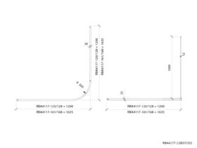 Aluminium 90 Degree Shower Track 1200 x 1200 with Curtain