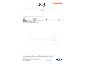 Specification Sheet - Milli Mood Edit Double Towel Rail 600mm PVD Brushed Bronze