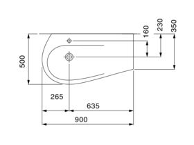 LAUFEN Alessi One Vanity 1 Taphole 900mm