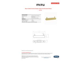 Specification Sheet - Mizu Soothe Vertical Double Robe Hook Brushed Brass