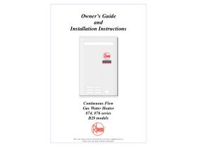 Owner's Guide & Installation Instructions - Rheem Ultra 28L External Gas Continuous Flow Hot Water